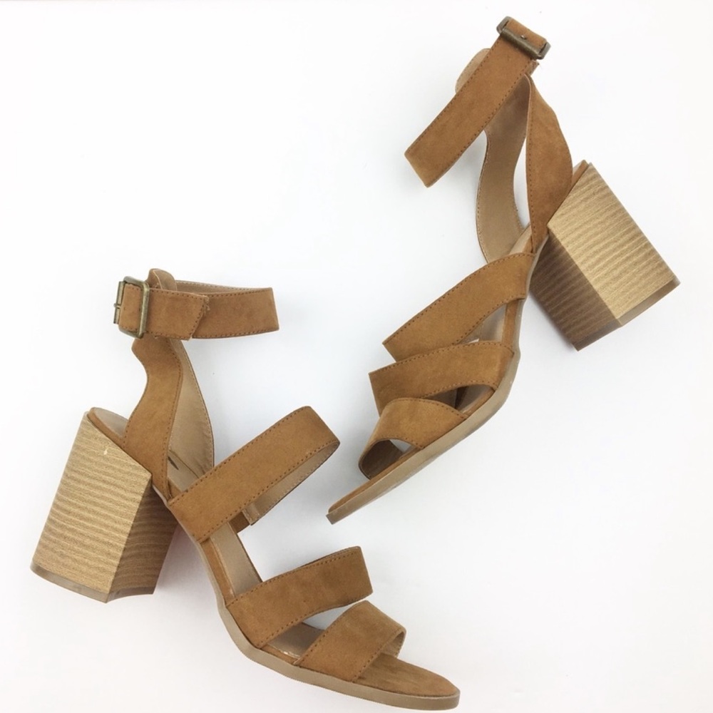 COPY - Universal Thread Brown Ankle Strap Block H…